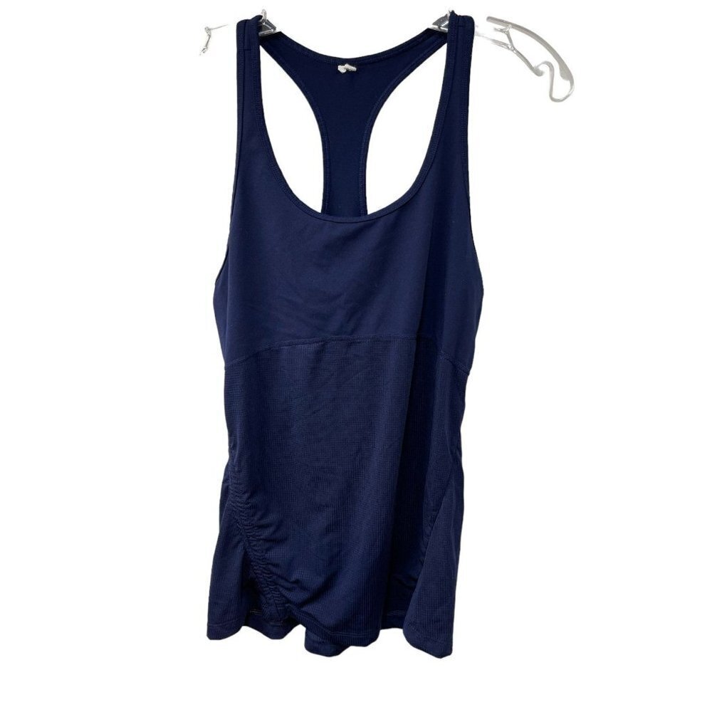 Fabletics Navy Workout Tank Top Scrunched Racerback Women’s Size Medium